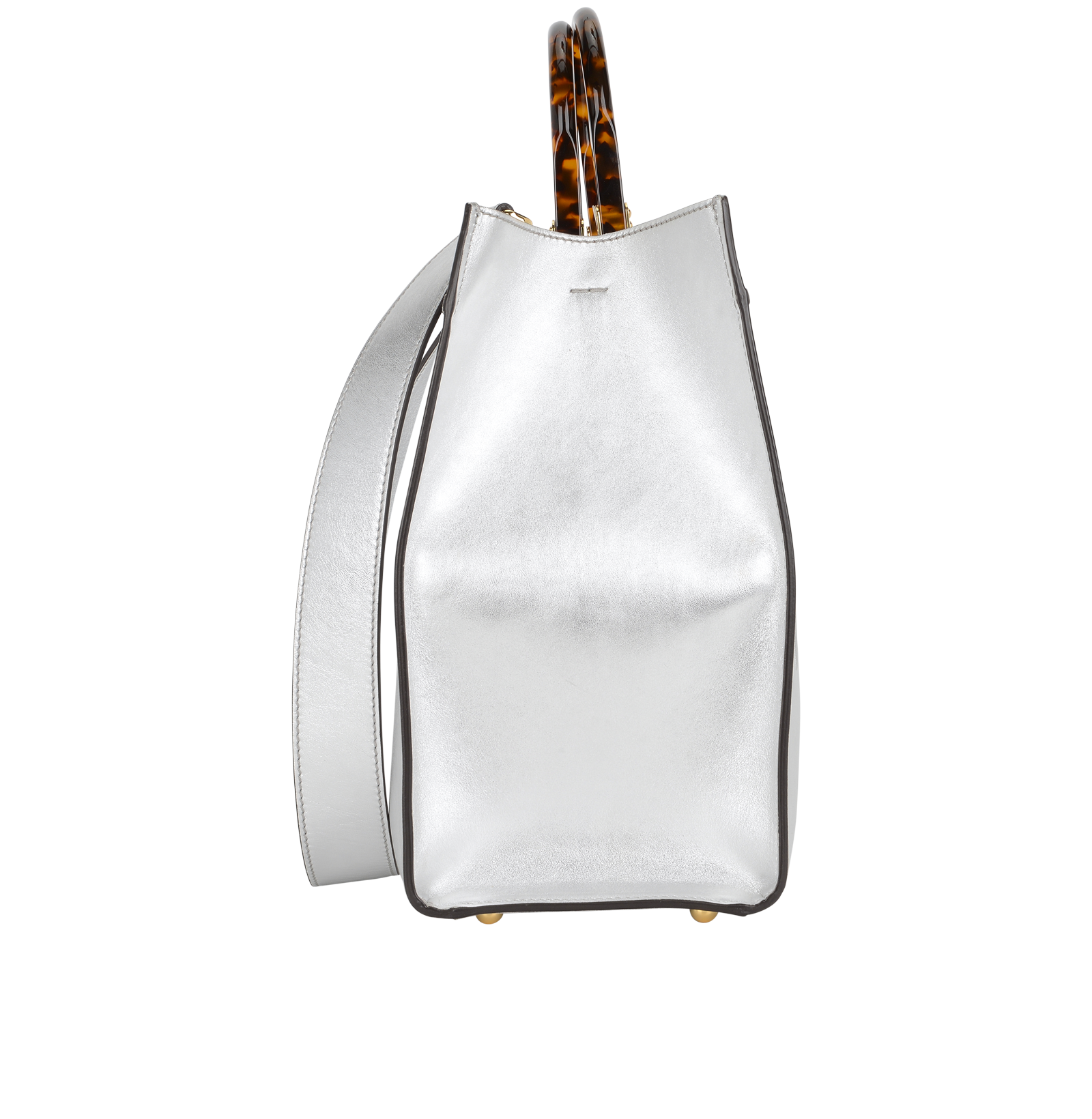 Medium Sunshine Tote, &pound;1,300, Handbags, Silver, Leather, Side view